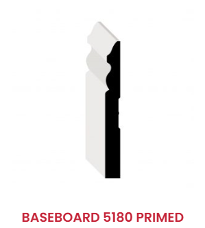 Pine Primed Baseboard – 9/16" x 5-1/4" x 16LF